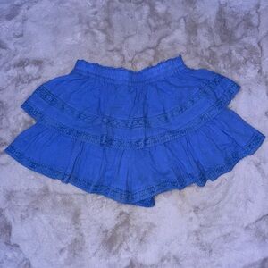 Altar'd State Royal Blue Tiered Eyelet Skater Shorts